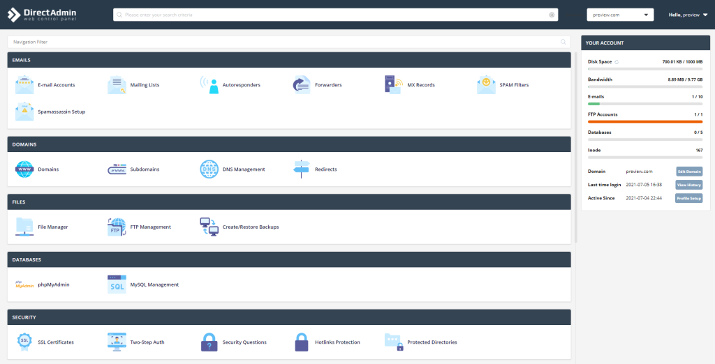 Custom CSS DirectAdmin Giống cPanel-Cùi.Vn - IT Community